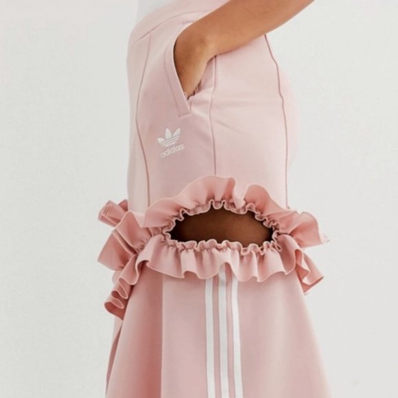 adidas Originals x J KOO Pink Trefoil Ruffle Skirt - Picture 4 of 7